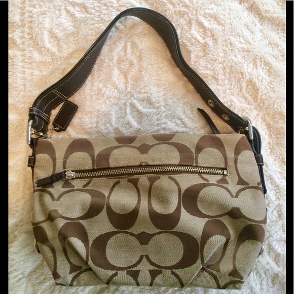 Coach Signature Brown &Beige Shoulder Bag & Wallet - Picture 5 of 13